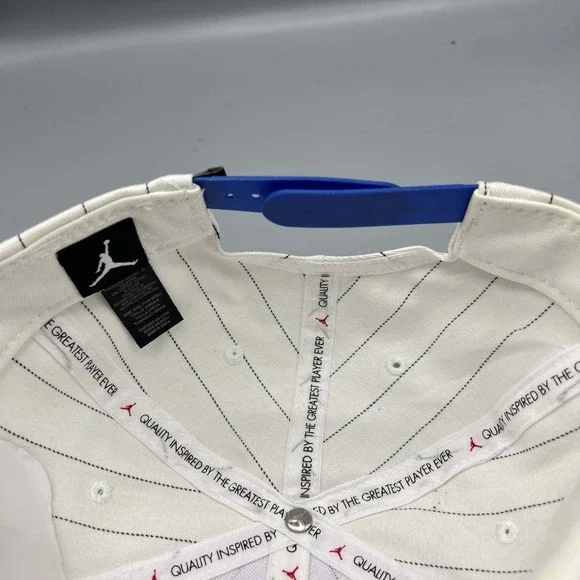 Air Jordan Hat Men White Blue‎ Pinstripe Jumpman Snap Back Cap